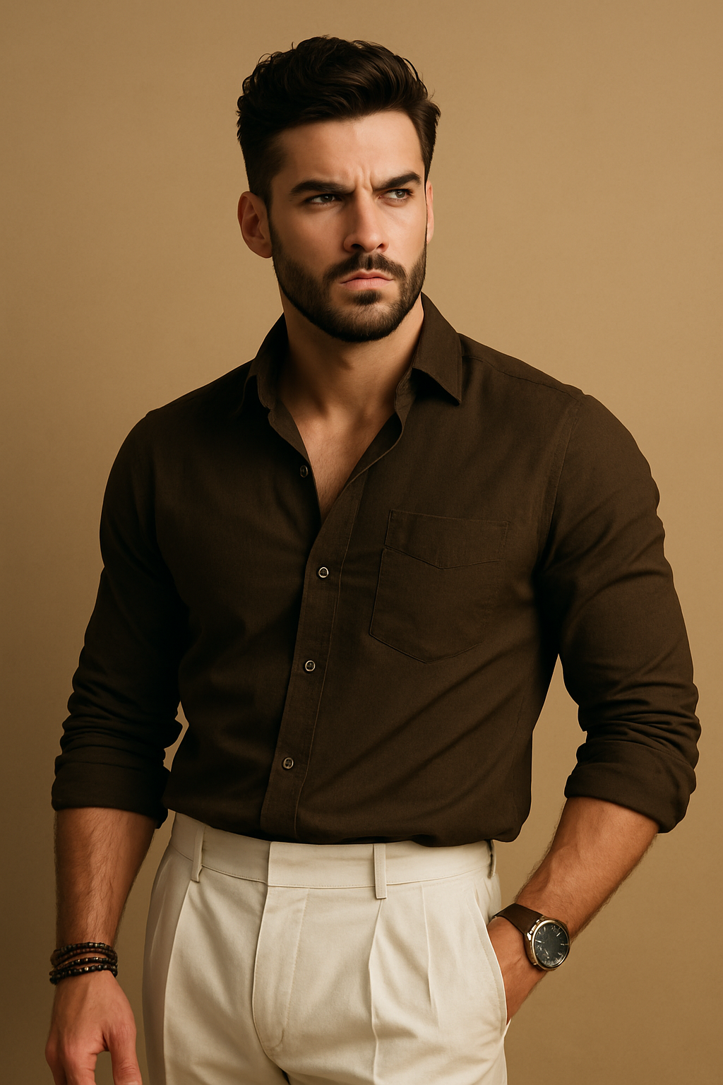 Fatzer Dark Brown Classic Shirt