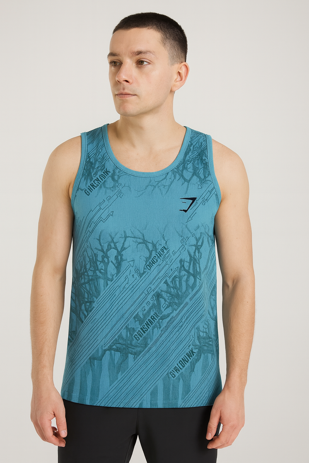 Men’s Printed Sando – Tarnish Blue