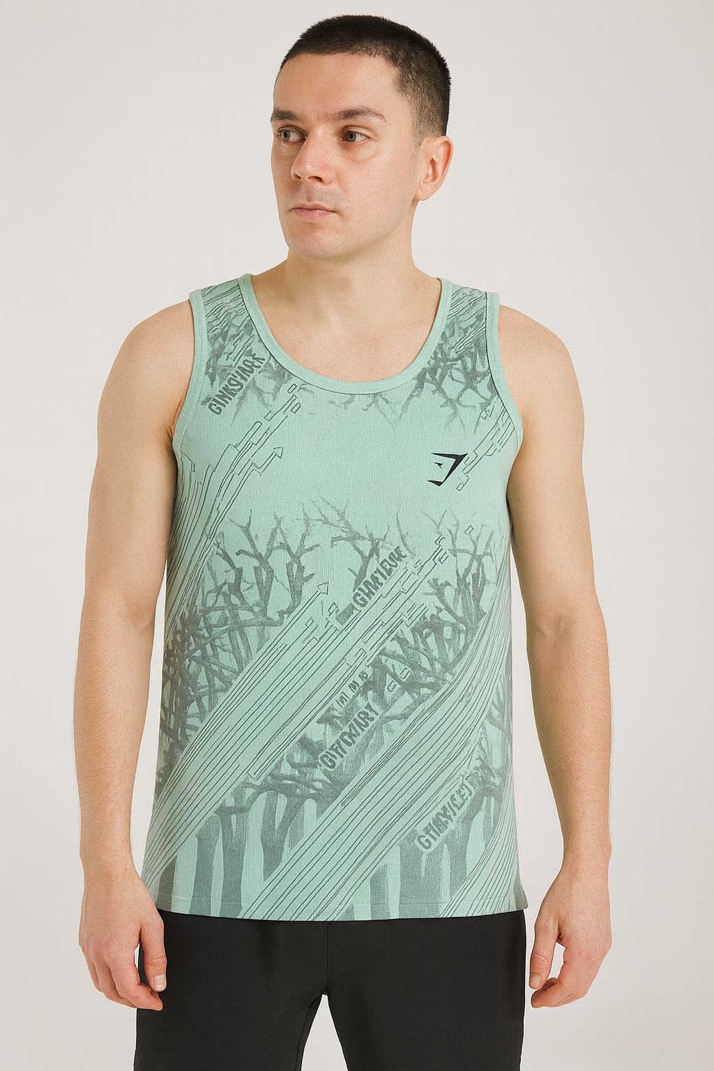 Men’s Printed Sando – Pista Green