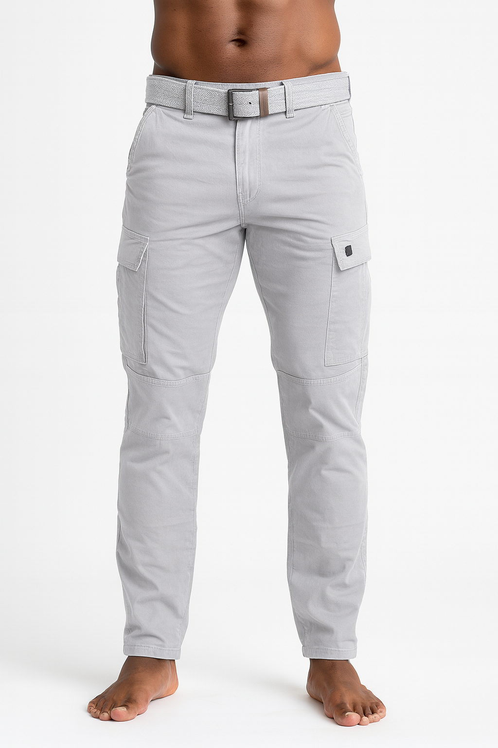 Men’s Light Grey 6-Pocket Cargo Pants