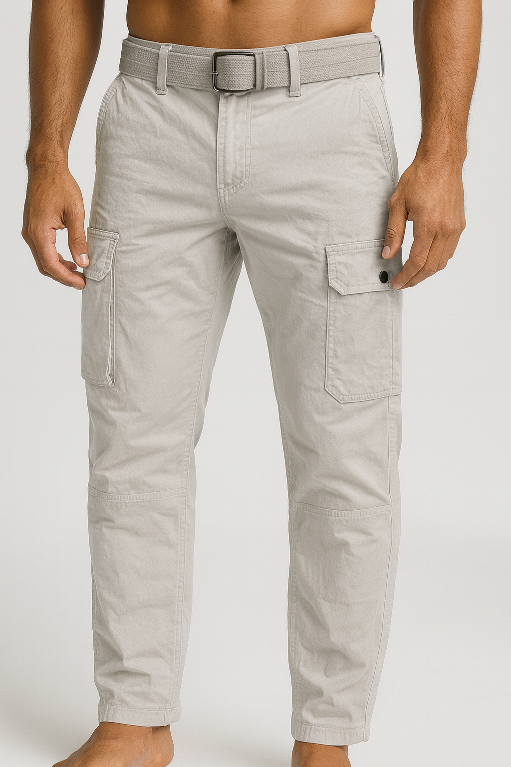 Men’s Grey 6-Pocket Cargo Pants