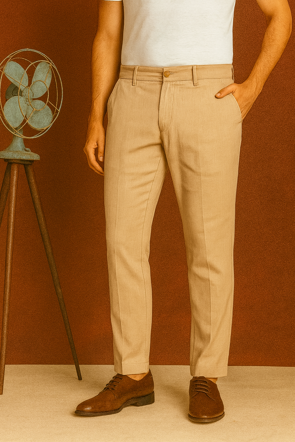 Men’s Premium Linen Pants – Cream
