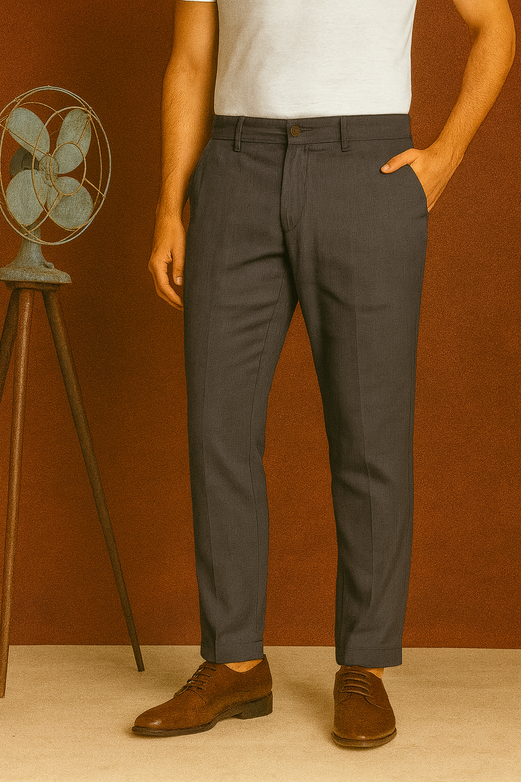 Men’s Premium Linen Pants – Dark Gray