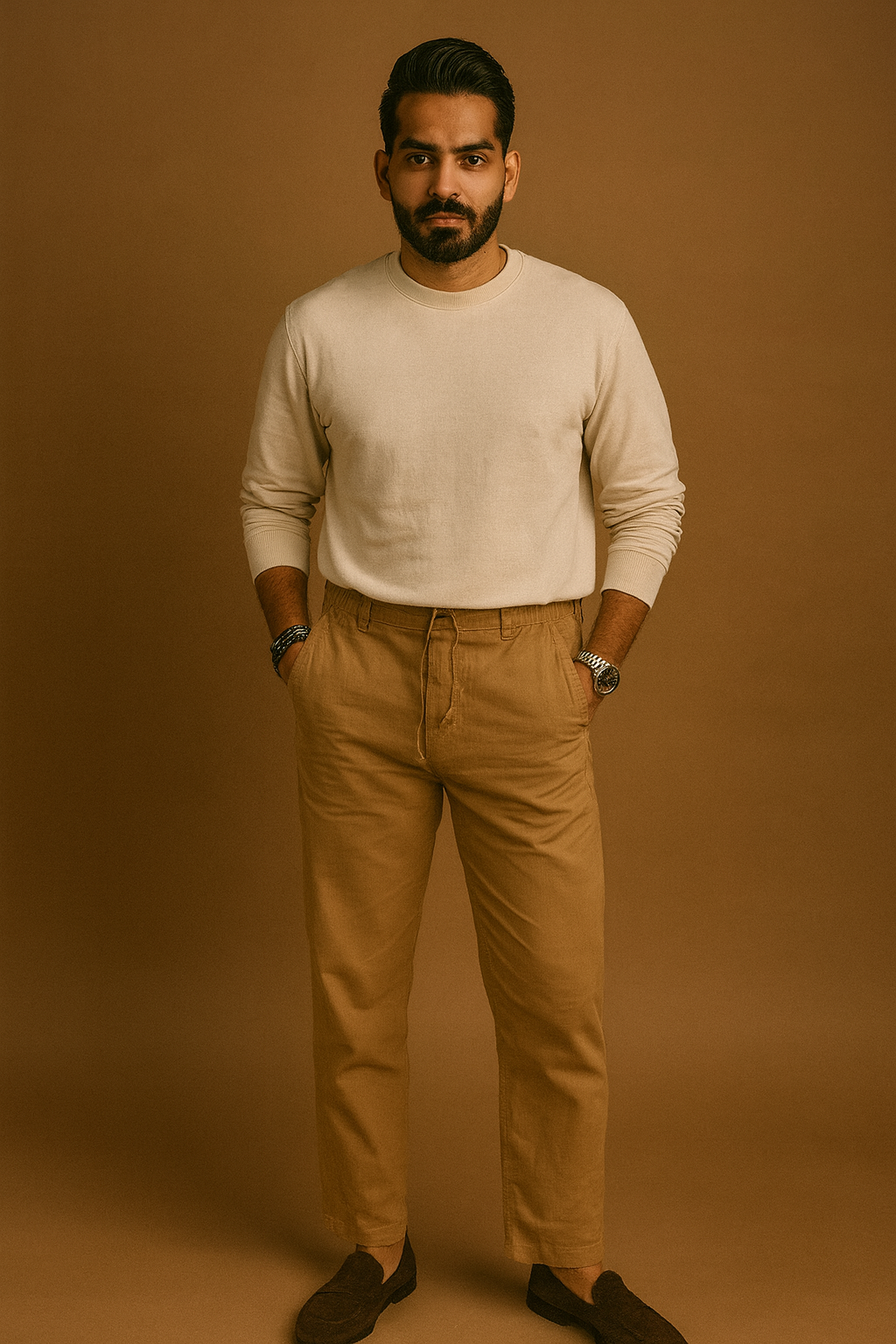 Men’s Classic Linen Regular Fit Pants - Tan