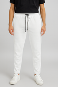 Men’s Popcorn Fabric Trackpants - White
