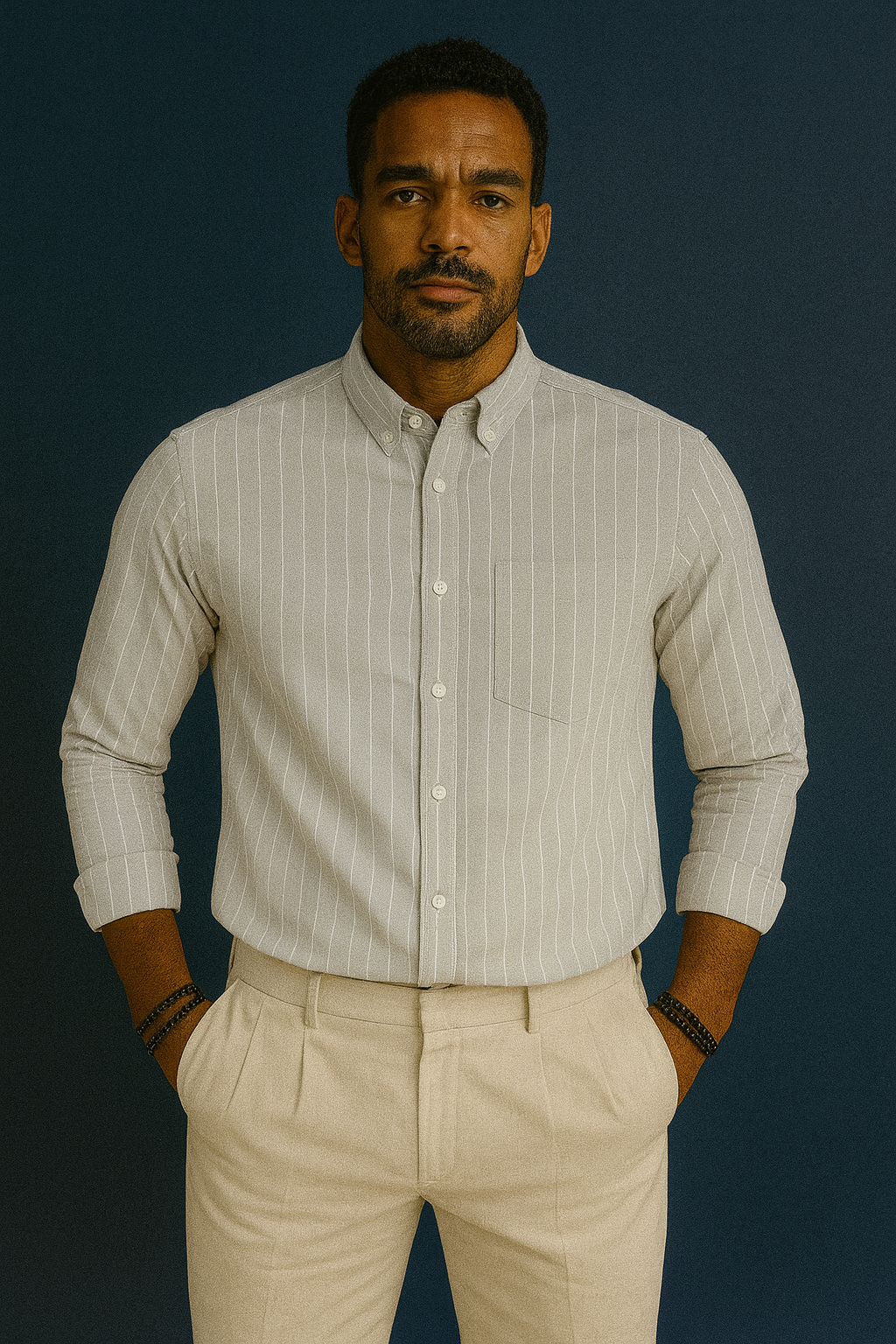 Men’s Classic Stripe Shirt - Stone Gray