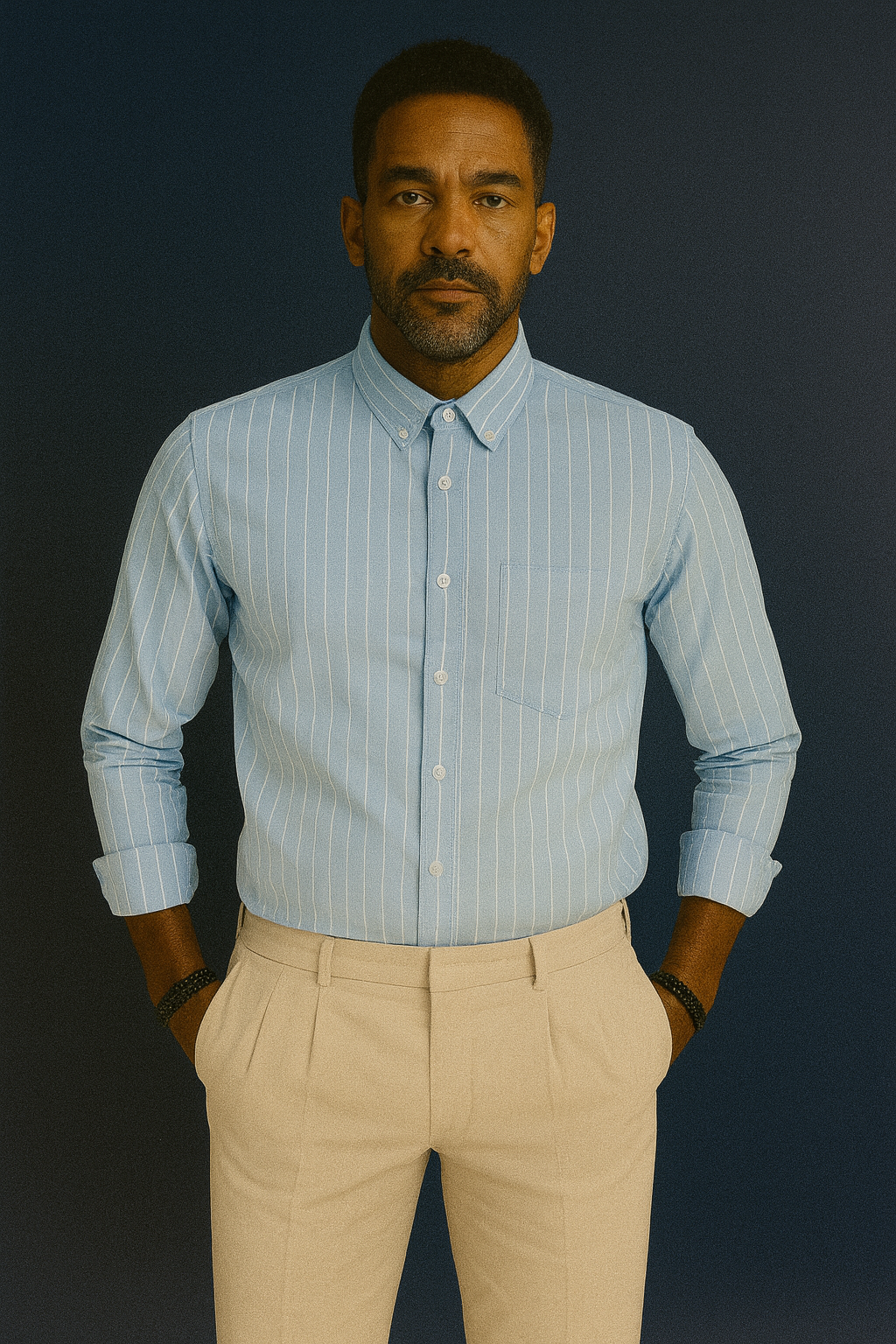 Men’s Classic Stripe Shirt - Light Blue