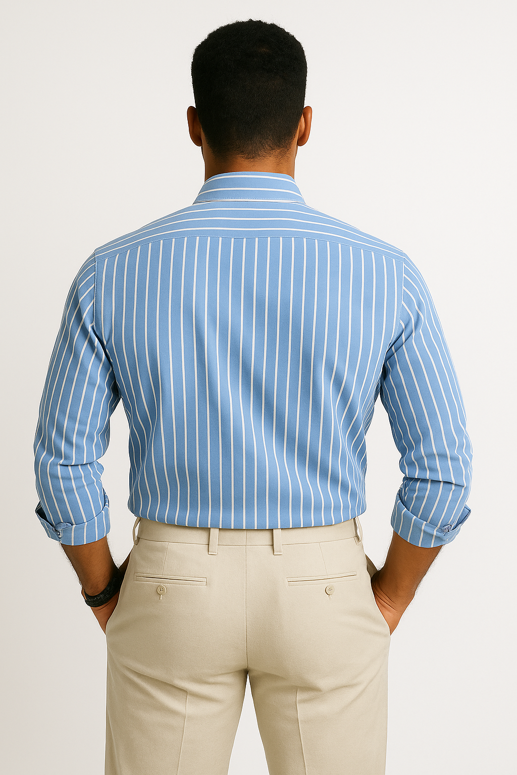 Men’s Lining Stripe Formal Shirt - Light Sky Blue