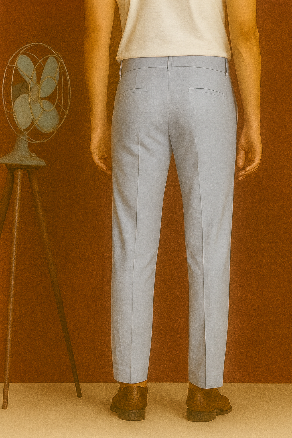 Men’s Premium Linen Pants – Light Grey