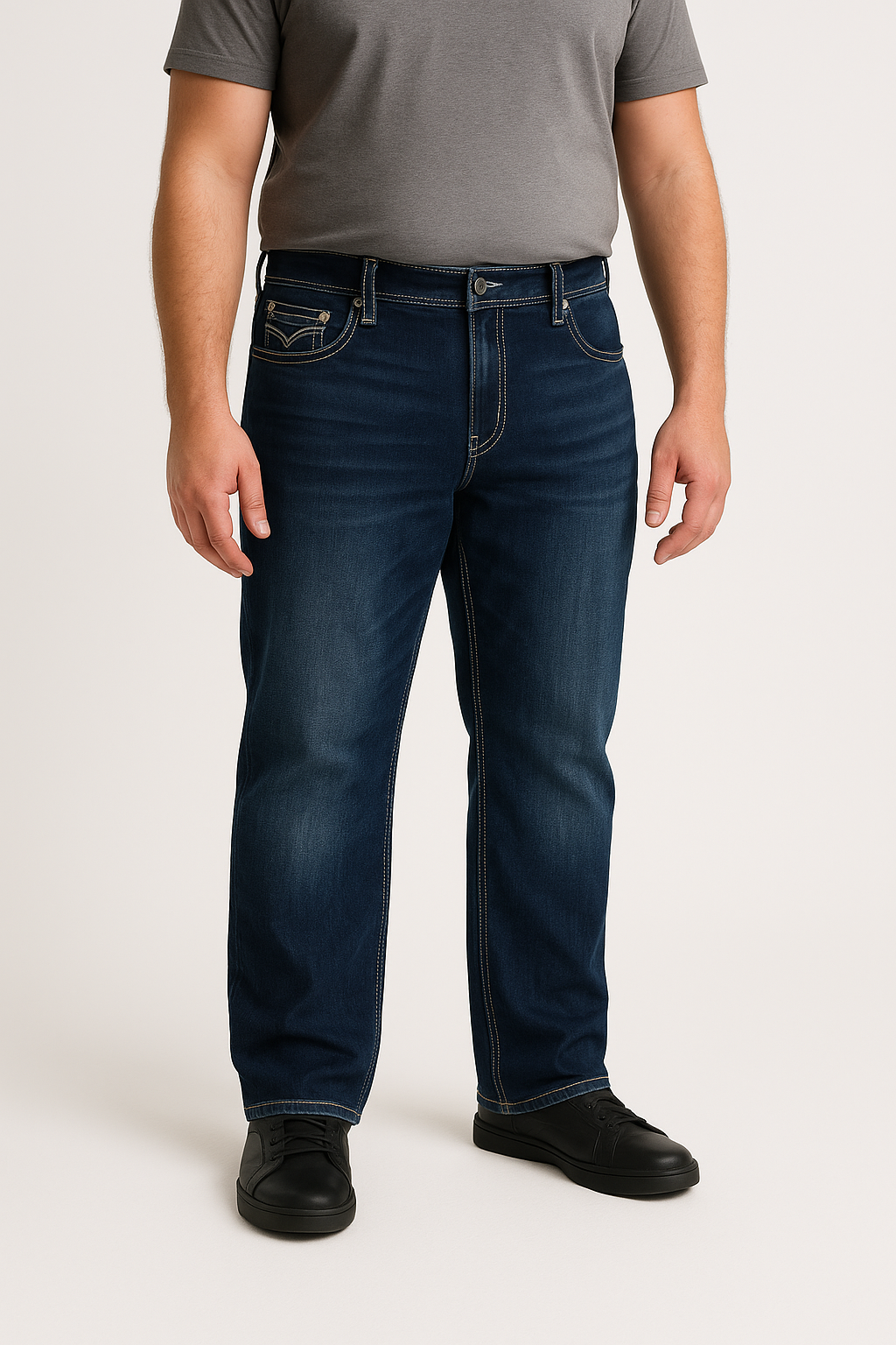 Men’s Big Size Straight Fit Jeans – Comfortable Classic Denim