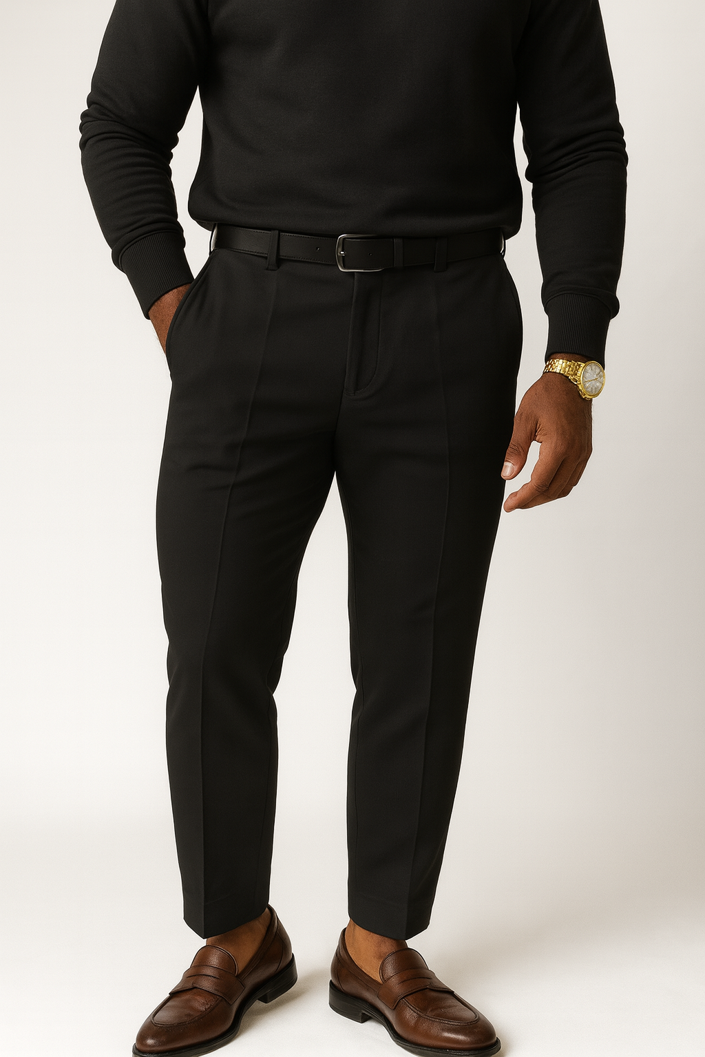 Men’s Black Lycra Formal Pants