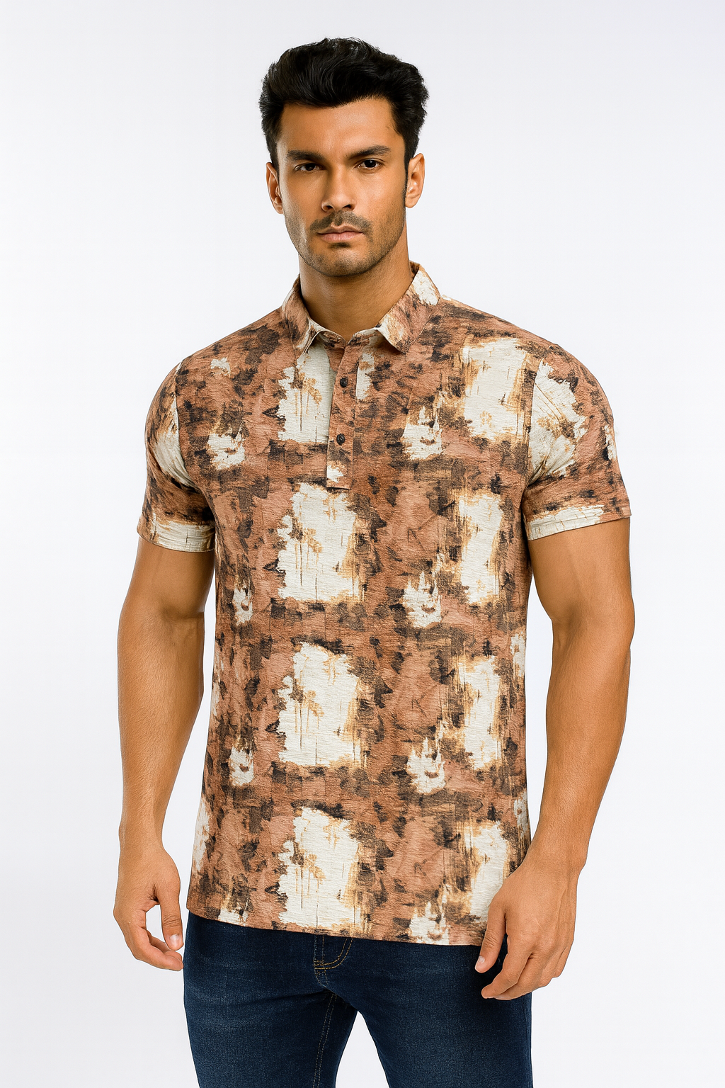 Men’s Printed Polo Collar T-Shirt