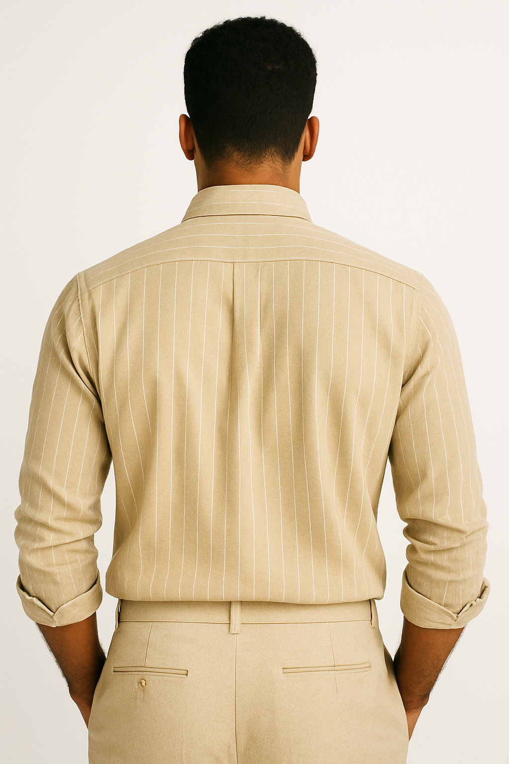 Men’s Classic Stripe Shirt - Peach Beige
