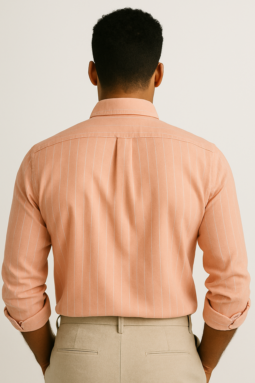 Men’s Classic Stripe Shirt - Light Pastel Peach