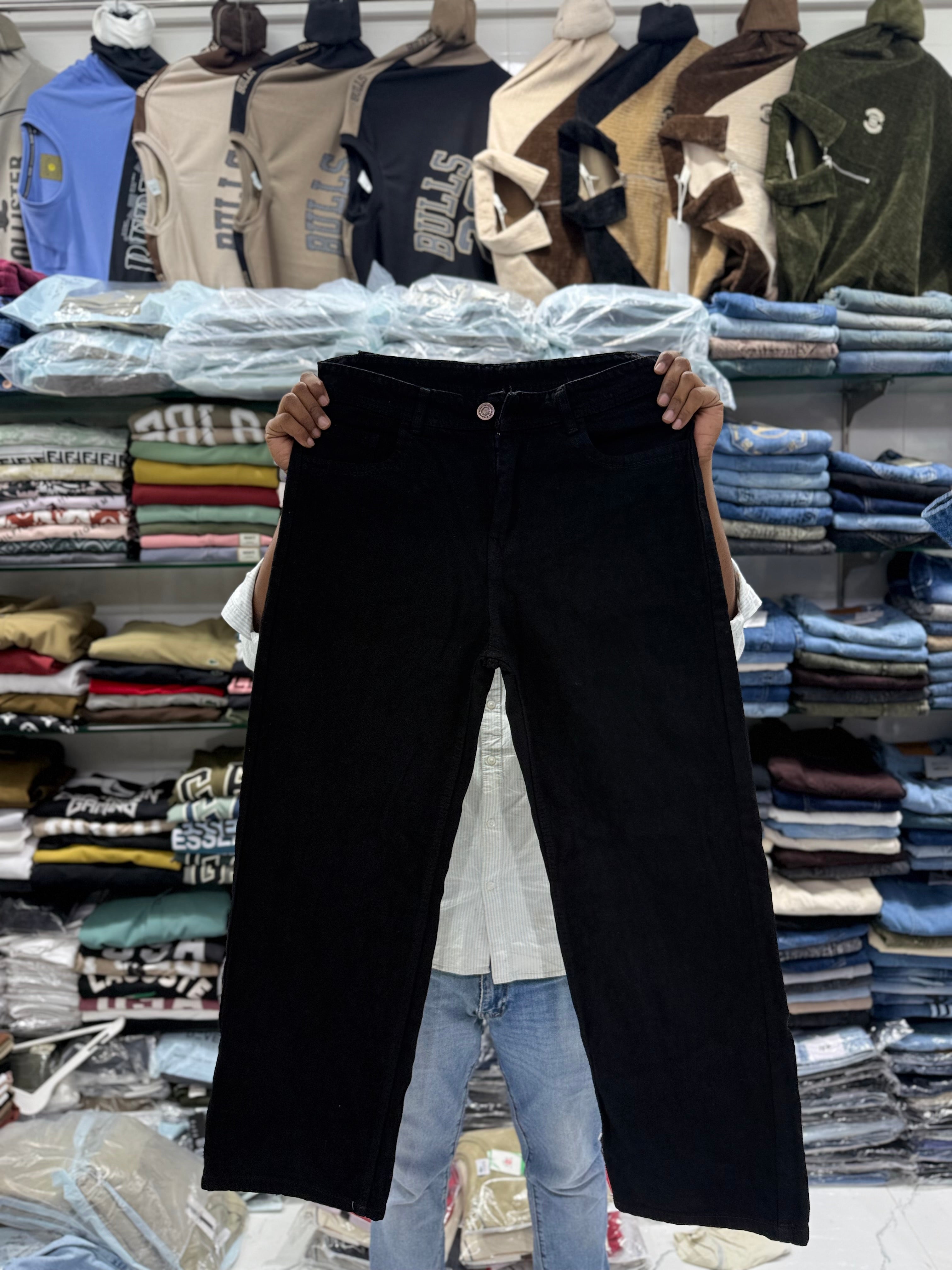 Men’s Baggy Straight Fit Jeans – Premium Denim