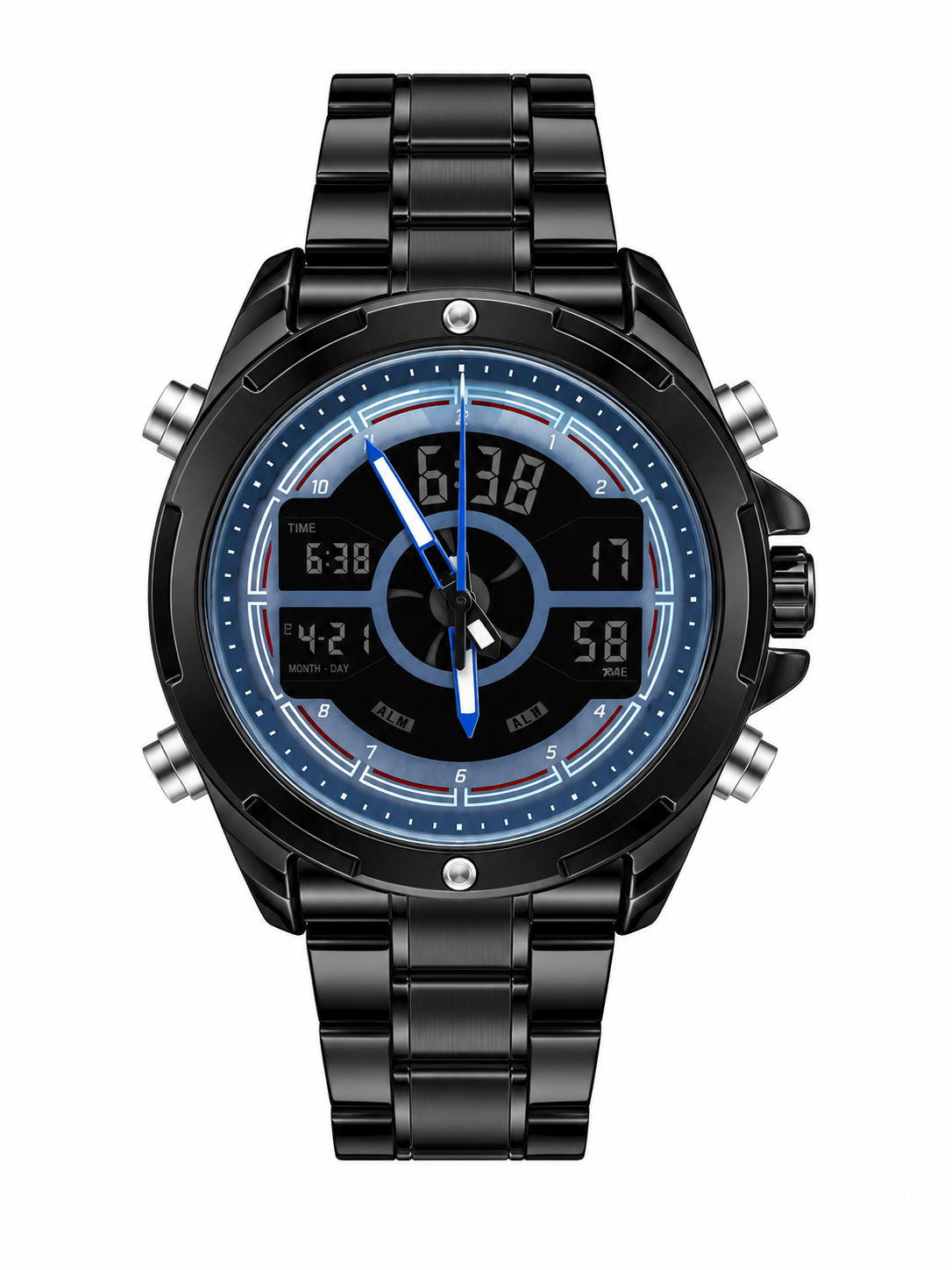 Black & Blue Dual Display Men's Watch | Sports Watch