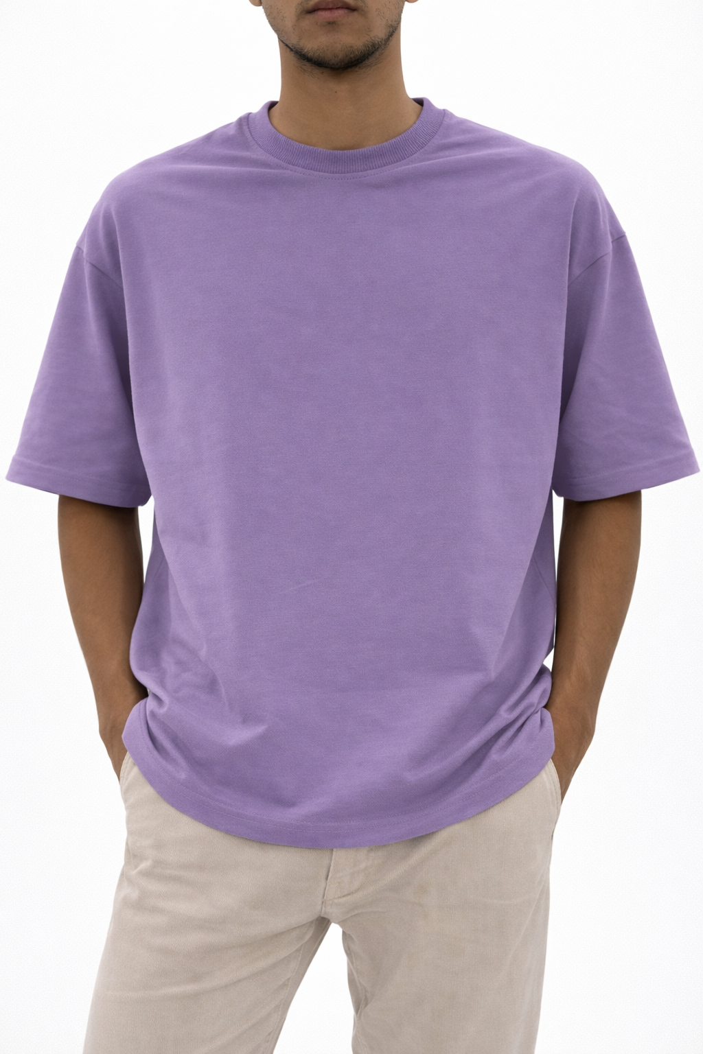Downshoulder Plain Tshirts