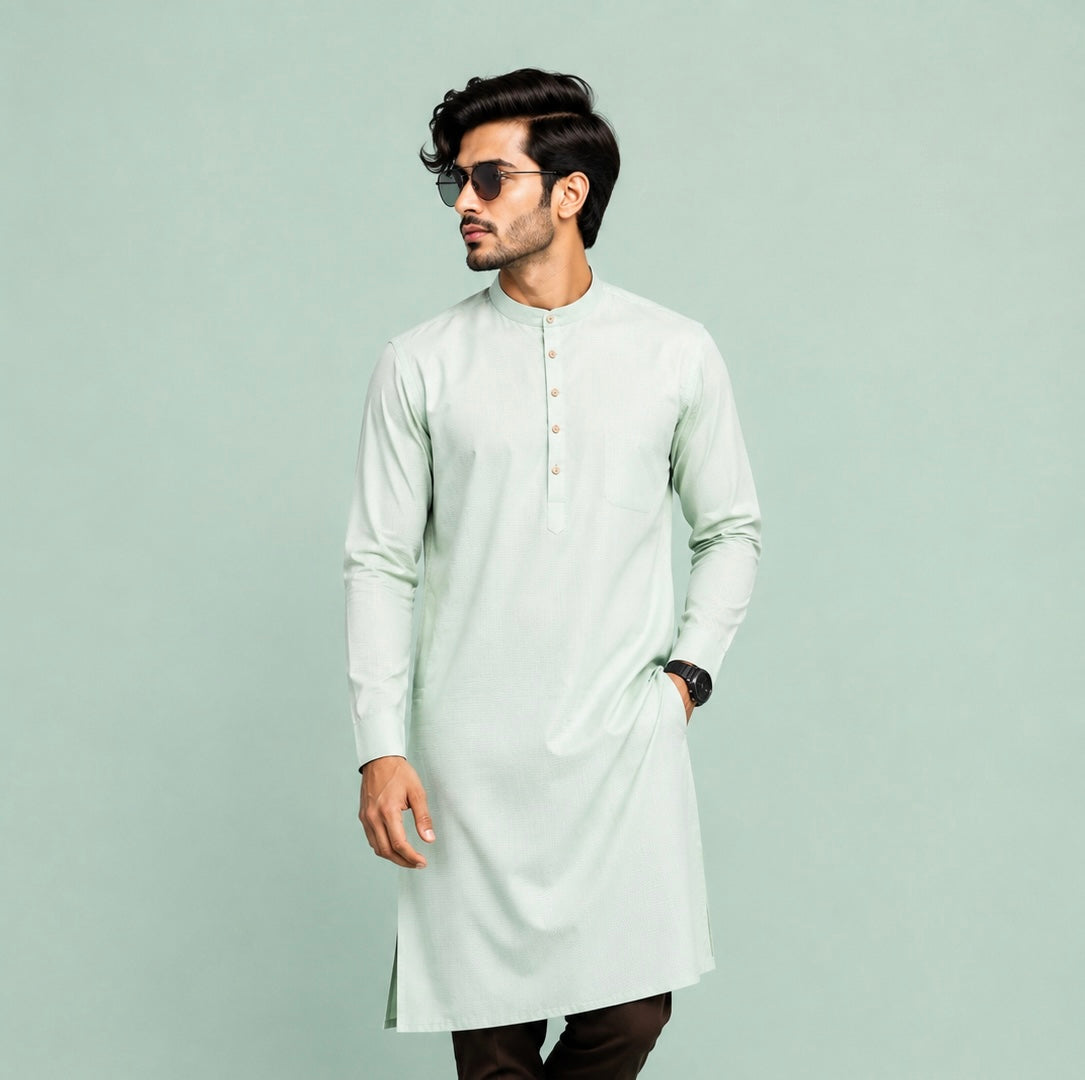 Self Texture Long Plain Kurtas