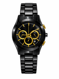 Black & Gold Men's Analog Watch | Premium Metal Strap