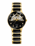 Luxury Gold Black Skeleton Dial Men's Watch