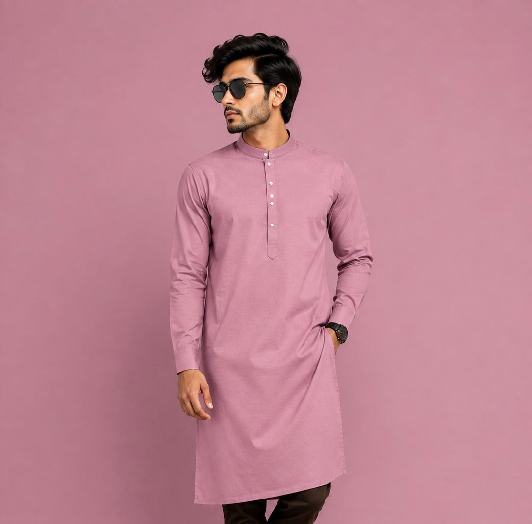 Self Texture Long Plain Kurtas
