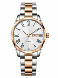Men's Two-Tone Roman Dial Quartz Watch | Silver & Rose Gold