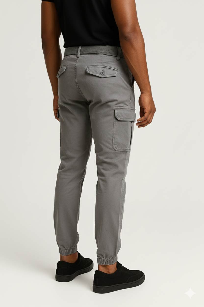 Men’s Dark Gray 6-Pocket Joggers Pants