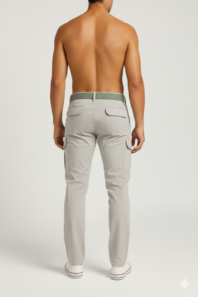 Men’s Grey 6-Pocket Cargo Pants