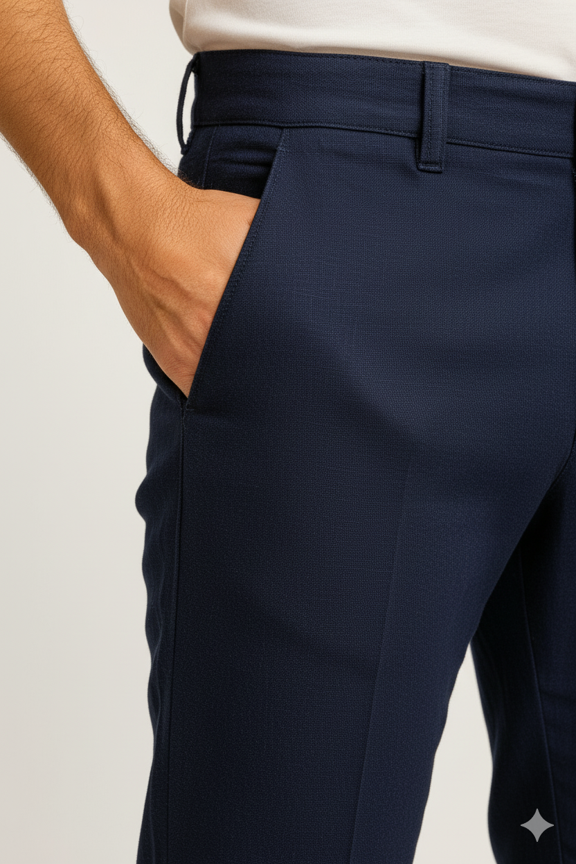 Men’s Premium Linen Pants – Navy Blue