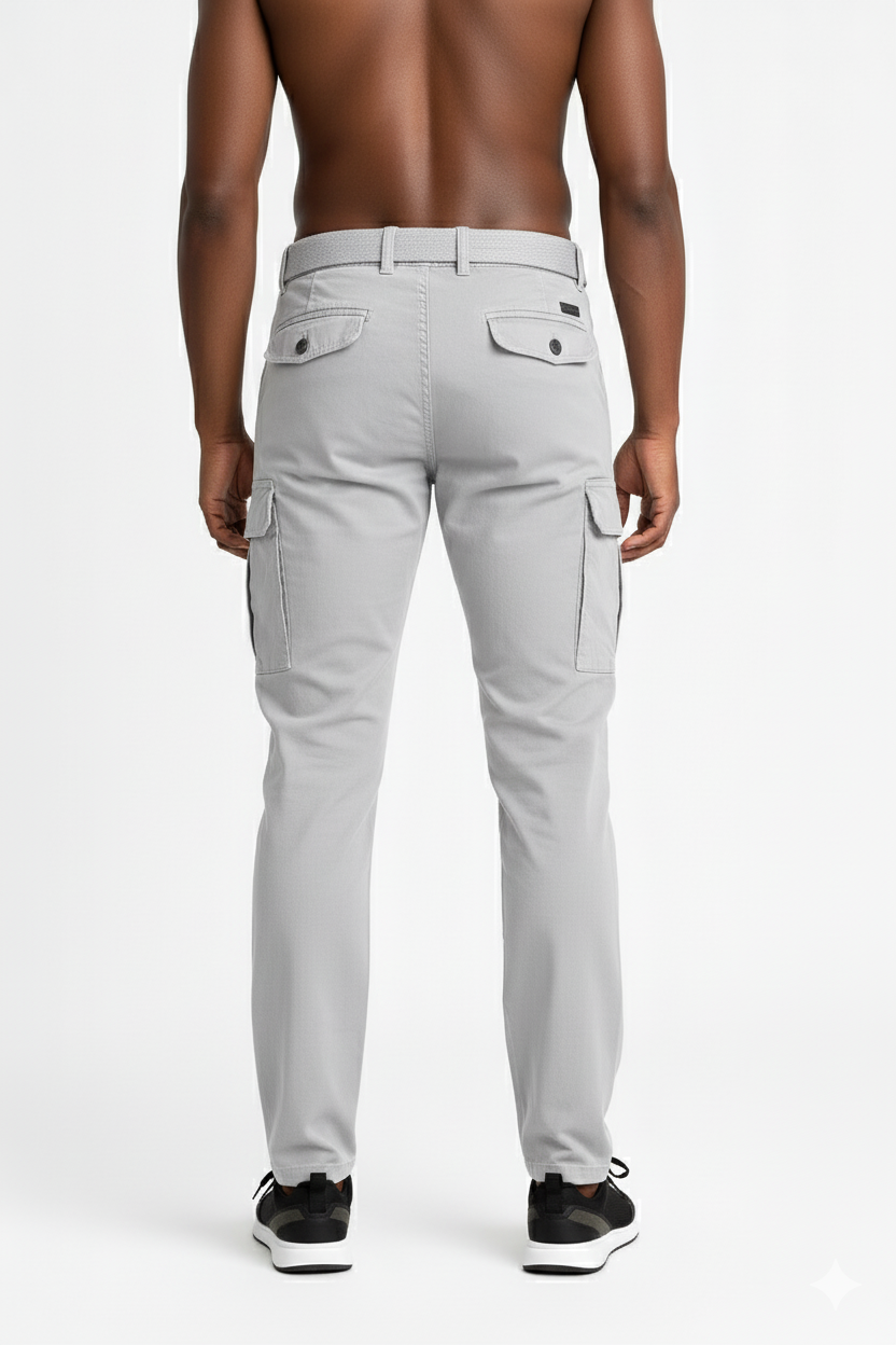 Men’s Light Grey 6-Pocket Cargo Pants