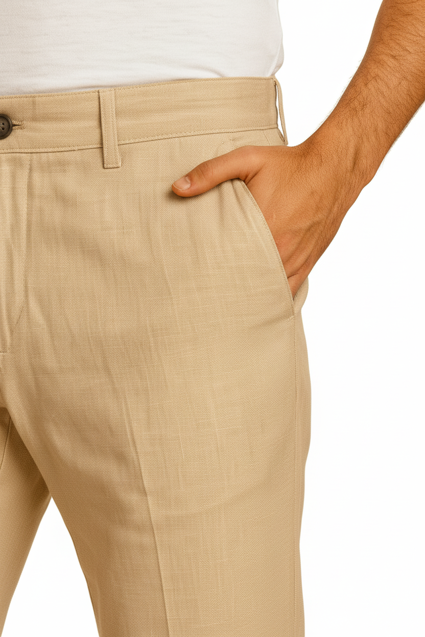 Men’s Premium Linen Pants – Beige