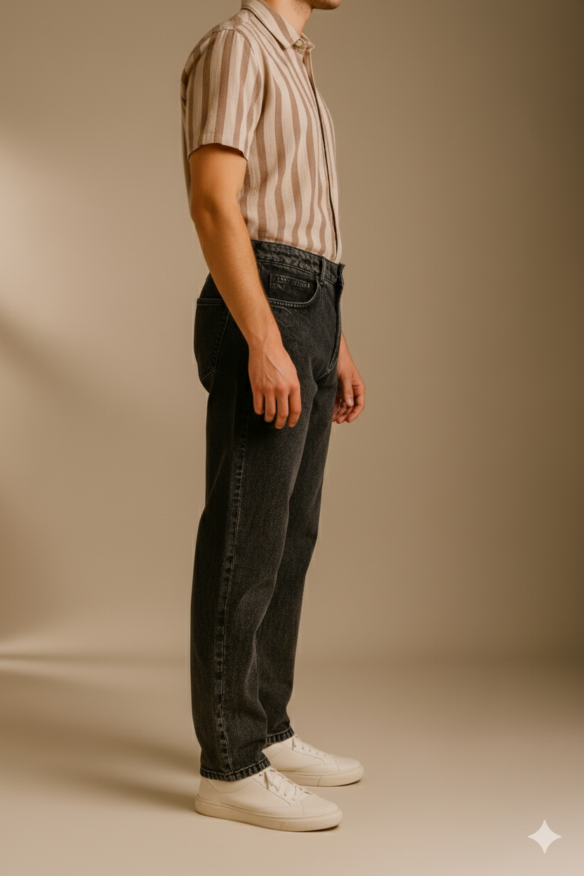 Mom-Fit – Charcoal Black Denim