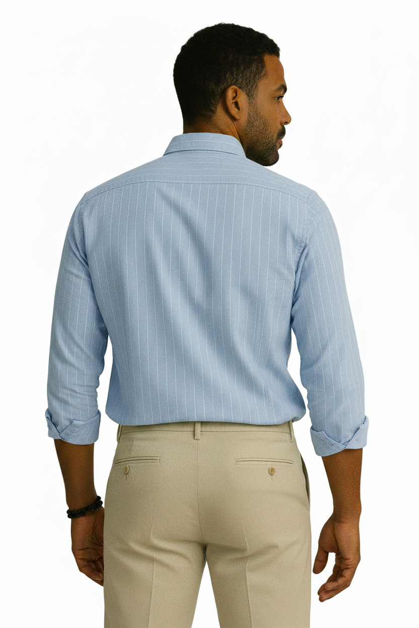 Men’s Classic Stripe Shirt - Light Blue