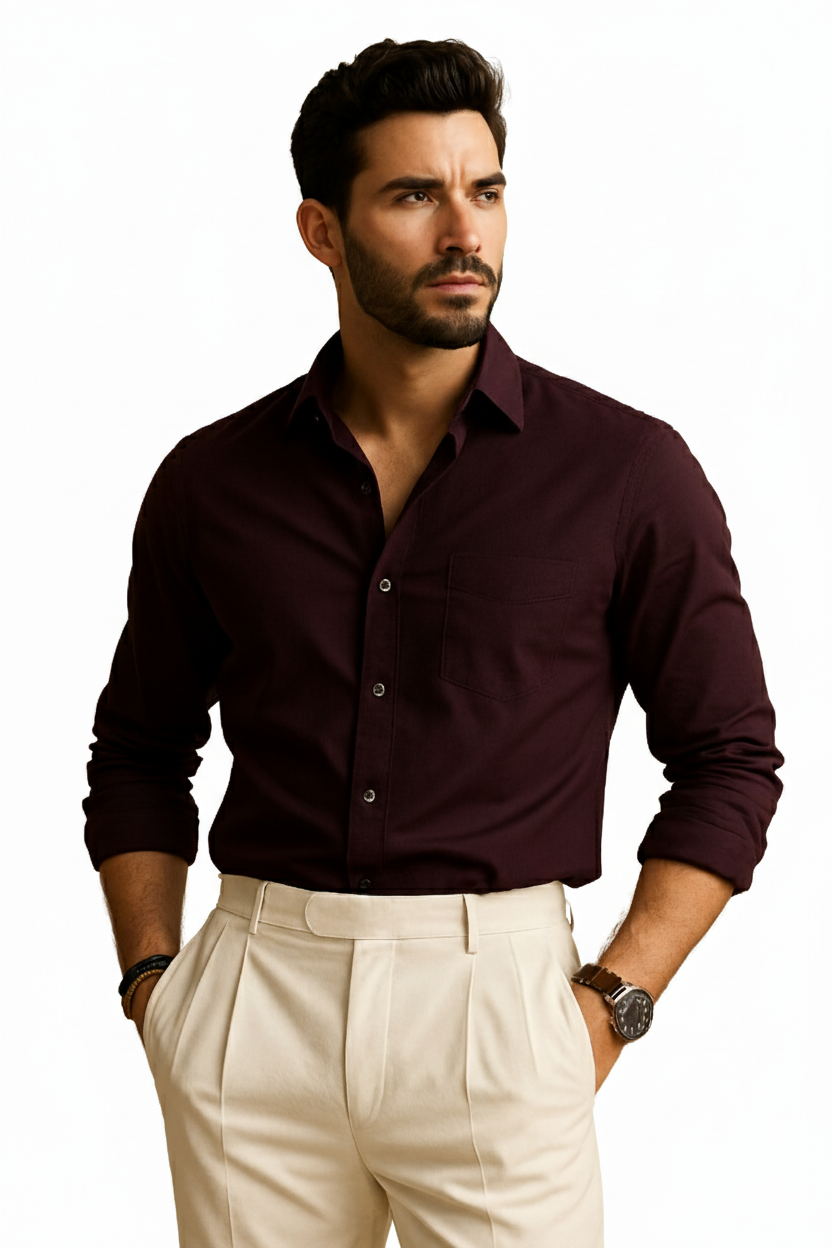 Fatzer Burgundy Classic Shirt