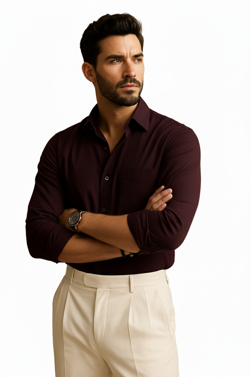 Fatzer Burgundy Classic Shirt