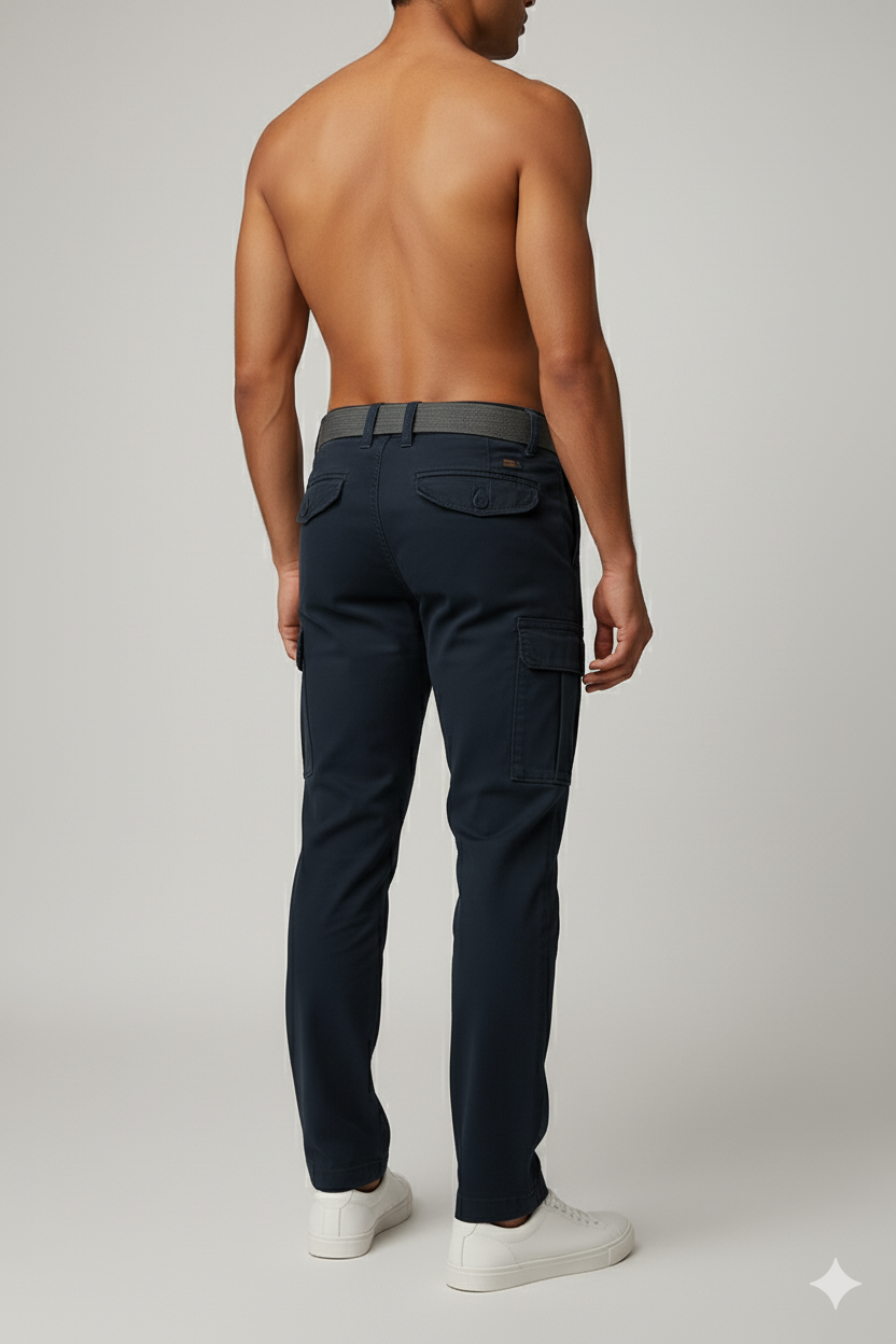 Men’s Navy Blue 6-Pocket Cargo Pants