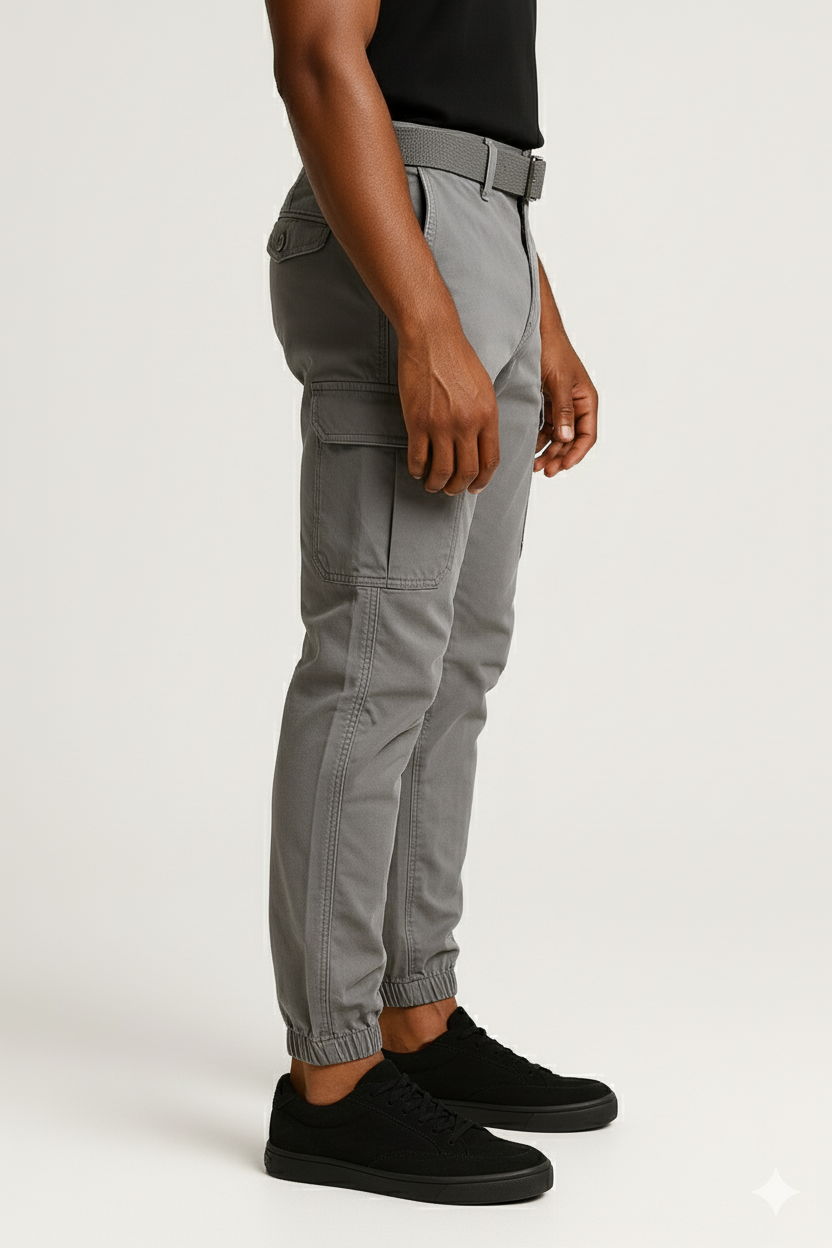 Men’s Dark Gray 6-Pocket Joggers Pants