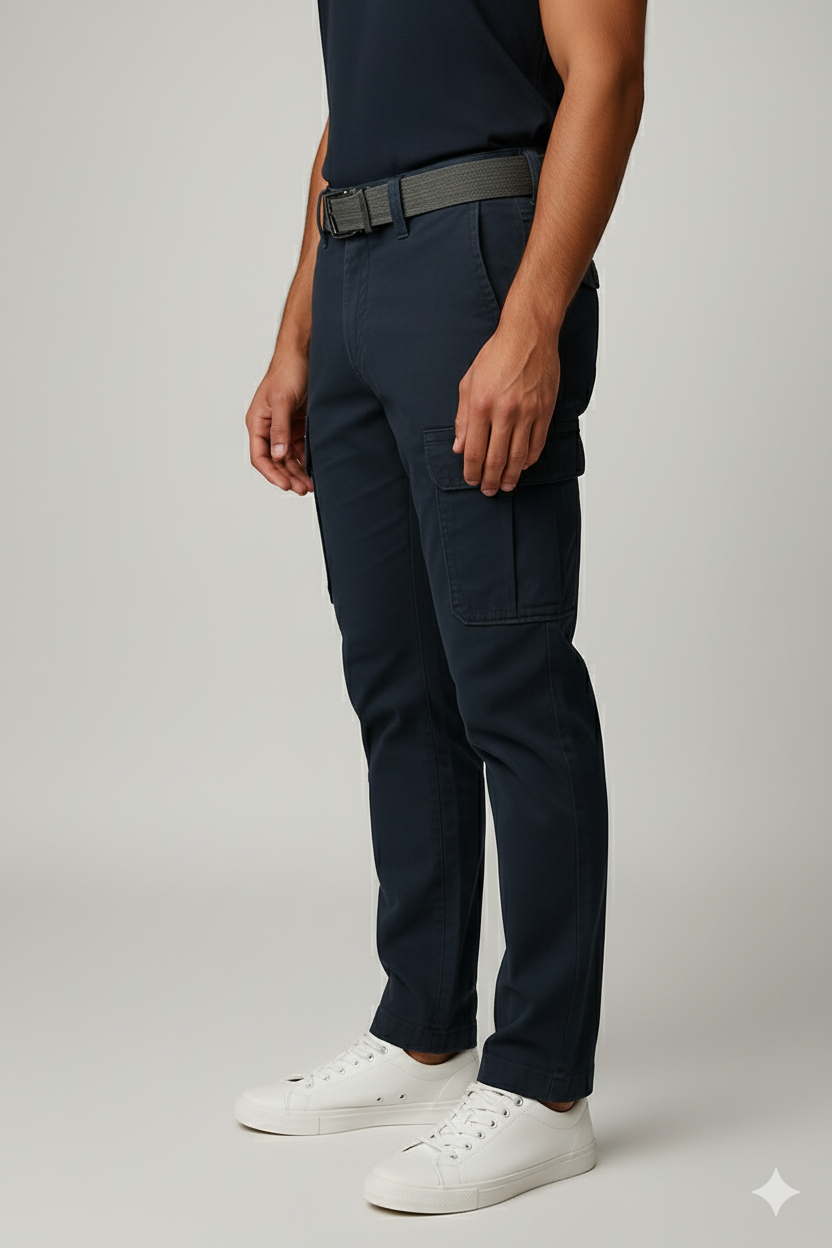 Men’s Navy Blue 6-Pocket Cargo Pants
