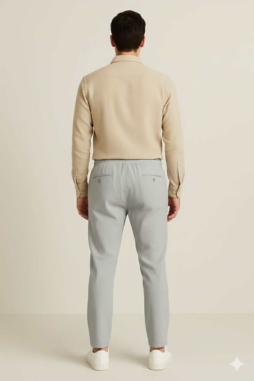 Men's Relaxed Fit Linen Pants - Light Blue