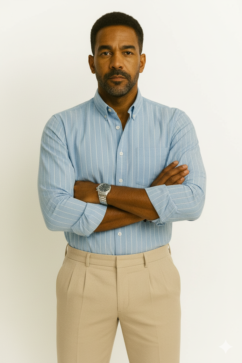 Men’s Classic Stripe Shirt - Light Blue