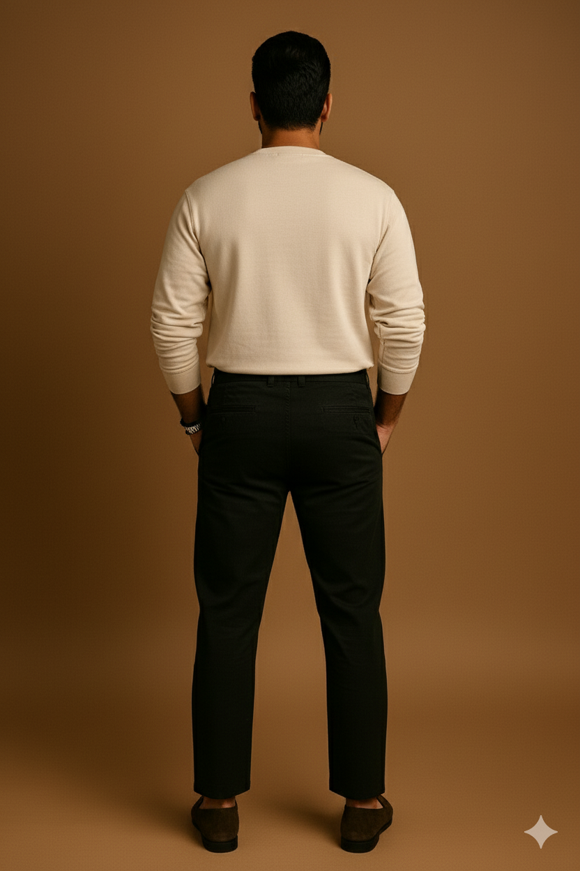 Men’s Classic Linen Regular Fit Pants - Black