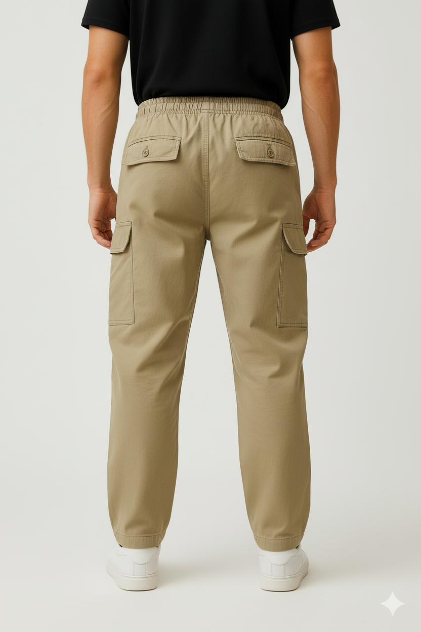 Pull & Bear 6-Pocket Cargo Pants – Dark Beige