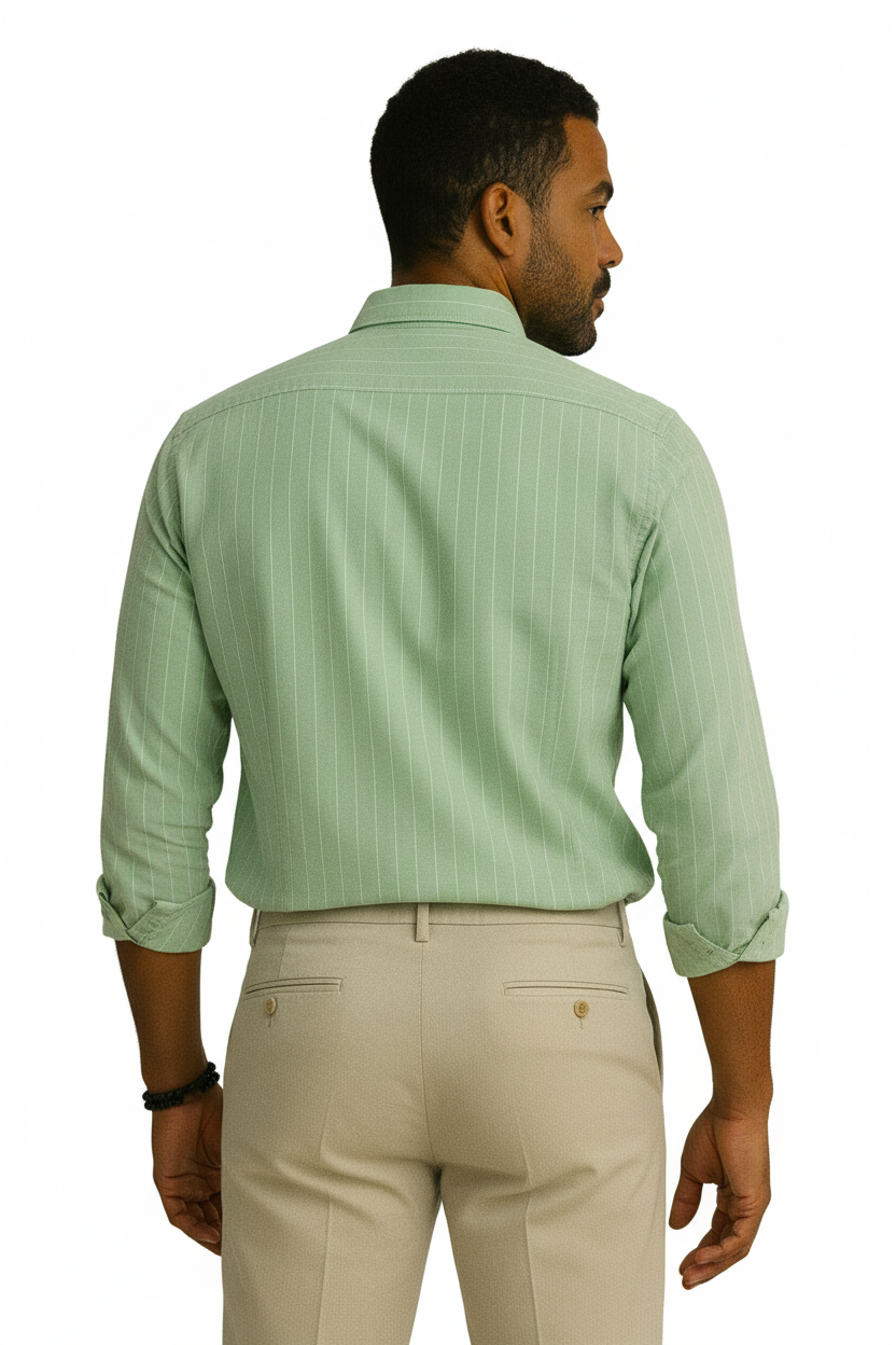 Men’s Classic Stripe Shirt - Sage Green