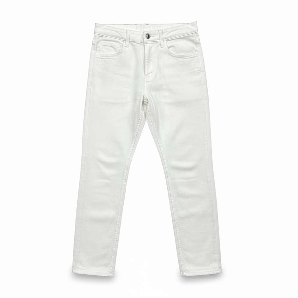 Mom Fit Baggy Jeans - White