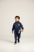 Navy Blue Kids Zip-Up Tracksuit with Sling Bag – Fatzer Kids Wear