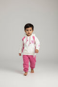 White & Pink Kids Hooded Tracksuit Set – Fatzer Kids Wear