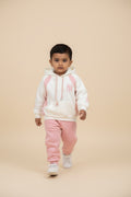 Cream & Pink Kids Hooded Tracksuit Set – Fatzer Kids Wear