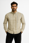 Men’s Casual Vertical Lining Striped Shirt